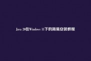 Java 20在Windows 11下的简易安装教程